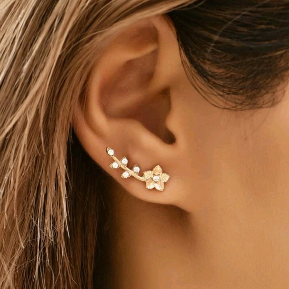 2/$29 Gold Rhinestone Earrings